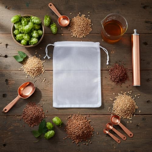 5 Pcs Nylon Brew Bags, Fine Mesh Brewing Bag Reusable Cold Brew Bags, 7.9 x 5.9 Inch Straining Bag for Beer, Wine, Cider, Mesh Strainer Steeping Bags