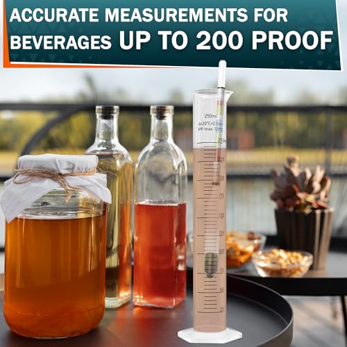 Triple-Scale Hydrometer Kit with Plastic Test Jar for Wine, Beer, Mead and Kombucha - Alcohol Tester, Hydrometer Alcohol, ABV, Brix & Gravity Tester - Brewing Supplies, Valentine Day Gift for Brewers