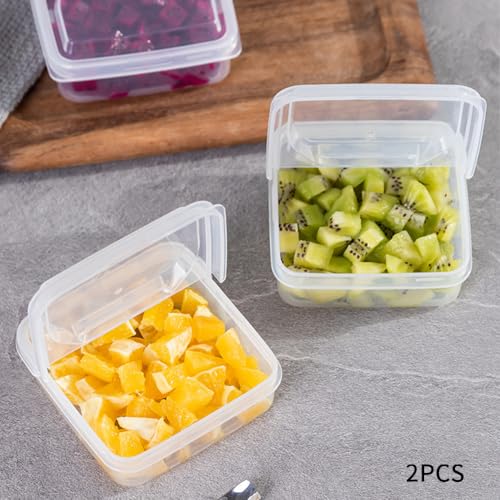 2Pack Sliced Cheese Container for Fridge, Flip Lid Clear Butter Block Cheese Slice Storage Box, Keeps Cheeses Fresh Longer and Delicious, Refrigerator Organizer for Food Grated Cheese-Singles - size: M-2PCS