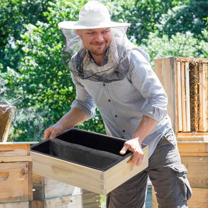 Maxdot 2 Pack 10 Frame Bee Top Hive Feeders for Beehives 4 Gallon for Feeding Water or Sugar Leakproof Refillable Beekeeping Top Feeder with Galvanized Safety Screen for Outside Beekeeping Supplies