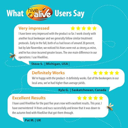 HIVE ALIVE Fondant Bee Food Supplement – Easy to Use Feed Enhancer Prevents Starvation During Overwintering – HiveAlive Feeding Program - Single - size: Single