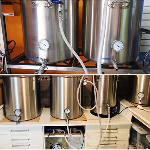 Stainless Steel Kettle Thermometer for Home Brewing, 1/2 NPT with Lock Nut & O-Ring (3" Face)
