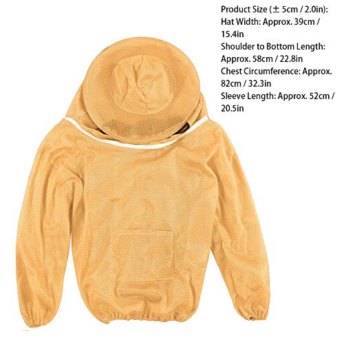 Beekeeping Jacket, Bee Suit Bee Jacket with Veil Professional Ventilated Beekeeper Suit Beekeeping Tools (Orange and Yellow) - color: Orange and Yellow