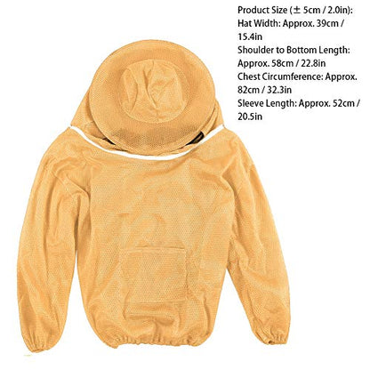 Haofy Professional Bee Suit for Men and Women Beekeeping Suit with Protective Round Veil for Apiary Backyard Beekeeping Jacket (Orange)