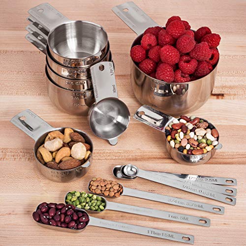 Hudson Essentials Stainless Steel Measuring Cups and Spoons Set (15 Piece Set) - size: 15 Piece Set