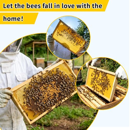 20 Pack Beehive Frames with Beeswax Sheets, Assembled Deep Beehive Frames and Beeswax Foundation Sheets, 9-1/8-Inch for Beekeeping Supplies - size: 20PCS