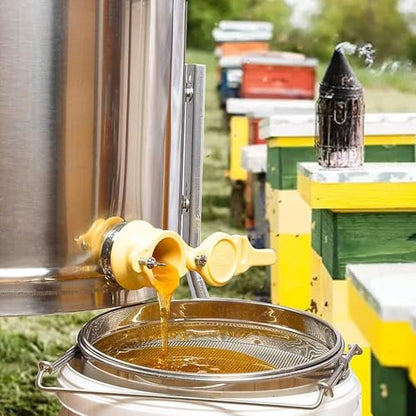 BeeTech Stainless Steel Honey Strainer Double Sieve, Beekeeping Extractor Equipment Mesh Filter for Beekeepers Honey Extraction