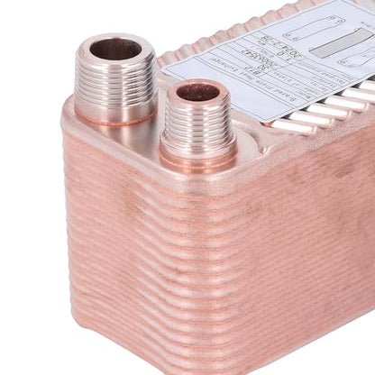 Plate Heat Exchanger, Homebrew Beer Wort Chiller, EATB12‑30 304 Stainless Steel Brazed Plate Heat Exchanger for Floor Heating, Water Heating, Snow Melting
