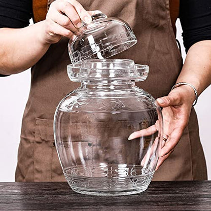 Fermentation Pickle Jar, Fermentation Kit with Water Seal, Glass Jar with Lid Paocai Jar Crock Pot for Pickles, Kimchi, Sauerkraut, Kombucha and Wine Brewing