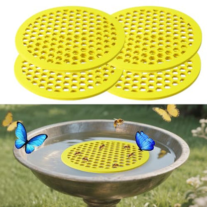 4 Pcs Bee Watering Station for Garden, 7.87 Inch Floating Bee Island for Pond/Farm/Fountain, No Assembly Required Bee Bath, Butterfly Feeder, Outdoor Garden Decor