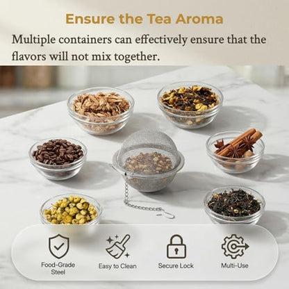 4Pcs 304 Stainless Steel Tea Infuser for Loose Leaf Tea, Extra-Fine Mesh Tea Strainer Ball, Tea Diffuser with Long Chain for Mug & Teapot, Reusable Tea Infusers for Herbal Tea & Spices - size: 4 pcs for value