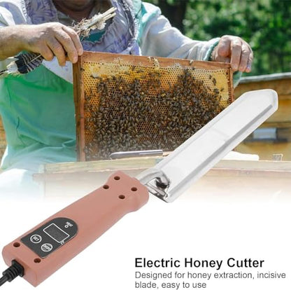Electric Honey Extractor Uncapping Knife, Stainless Steel Honey Cutter Knife with Temperature Control, Memory Function and Display for Apiary, Beekeeper