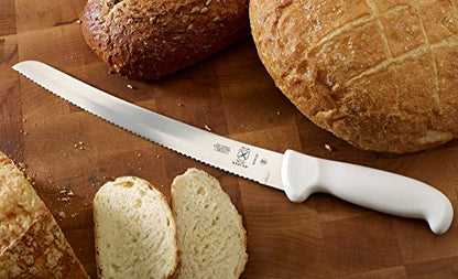 Mercer Culinary Ultimate White 10" Curved Wavy Edge Bread Knife, White - style: Curved Wavy Edge Bread Knife 10 Inch