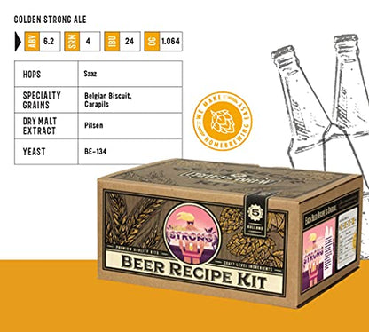 Craft a Brew - Beer Recipe Kit - Golden Strong Ale - Home Brewing Ingredient Refill - Beer Making Supplies - Includes Hops, Yeast, Malts, Extracts - 5 Gallons - color: Golden Strong Ale