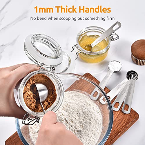 U-Taste 18/8 Stainless Steel Measuring Spoons Set: 7 Piece - 1/8, 1/4, 1/2, 3/4 tsp, 1 tsp, 1/2 & 1 tbsp for Dry & Liquid Ingredients - size: M-7 pcs