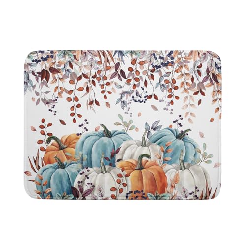 Giwawa Fall Orange Pumpkin Dish Drying Mat Eucalyptus Leaves Drainer Rack Pad 18"x24" Microfiber Quick Dry Dish Sink Mat for Kitchen Counter Decor - color: Orange Pumpkin, size: 18x24 inch