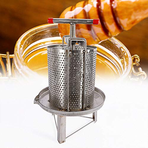 Manual Honey Press Wax Presser, Stainless Steel Press Honey Presser Beeswax Extractor Mesh Honey Press Machine, Manual Mesh Honey Wax Press Beekeeping Presser Tool Household Beekeeping