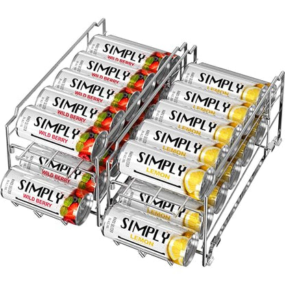 Simple Houseware 2PK Front Loading Tall Skinny Can Dispenser, Chrome - color: Chrome, size: Tall Can