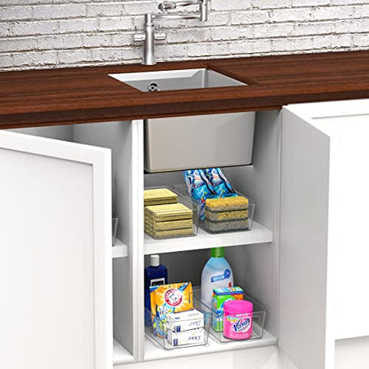 Simple Houseware 8 Pack Clear Fridge Storage Bins Organizer (12"x6.2"x3.4") | for Cabinet / Pantry / Refrigerator / Freezer / Kitchen - size: 8 Pack - 12 x 6 x 3.4