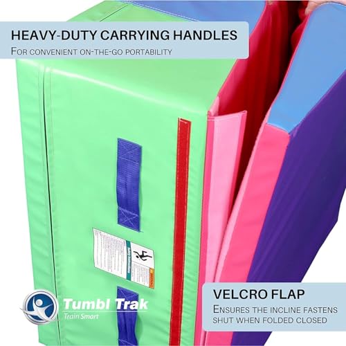 Tumbl Trak Folding Incline Mat - color: Primary Rainbow, size: 30 in x 68 in x 16 in