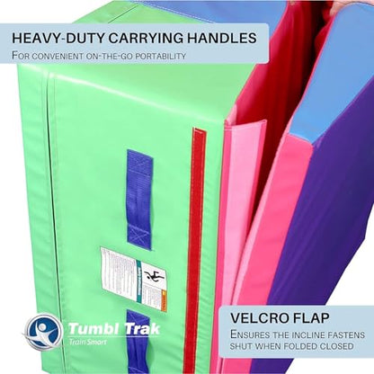 Tumbl Trak Folding Incline Mat - color: Primary Rainbow, size: 30 in x 68 in x 16 in