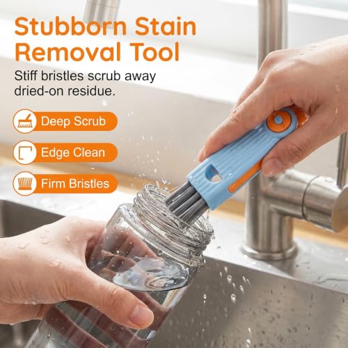 3 in 1 Cup Lid Cleaning Brush, 2026 New Multifunctional Crevice Cleaning Brush for Water Bottle Insulated Cup Tumbler Lid Groove Narrow Space Detail Cleaner Home Kitchen Gadgets (3PC) - color: 3pc