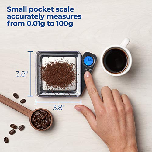 American Weigh Scales 100g x 0.01g Digital Pocket Weight Scale | High Precision Digital Gram Scale 0.01g Accuracy Pocket Scales LCD Display Grams Ounces, Powder, Ideal for Kitchen Lab Jeweller Coins - color: Black, size: 100g x 0.01g
