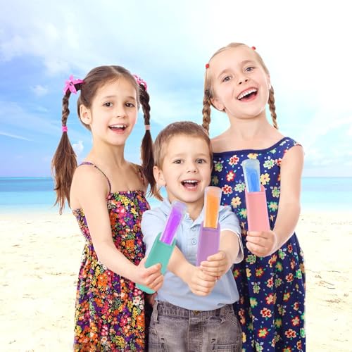 JANYUN 24 Pack Reusable Popsicle Bags Ice Pop Sleeves Antifreezing Sleeves (Multicolor) - color: Multicolor