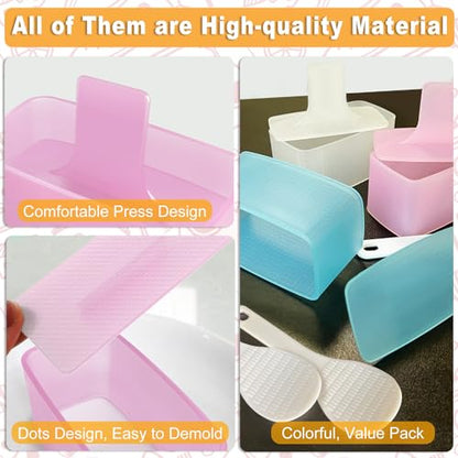 TAORISH Musubi Mold, 3 Pack Musubi Maker Press, Non-Stick Onigiri Mold Maker Sushi Press Mold for Musubi Home DIY, Kid Lunch Bento (with 3 Rice Ladles) - color: 3 Pcs Multicolor