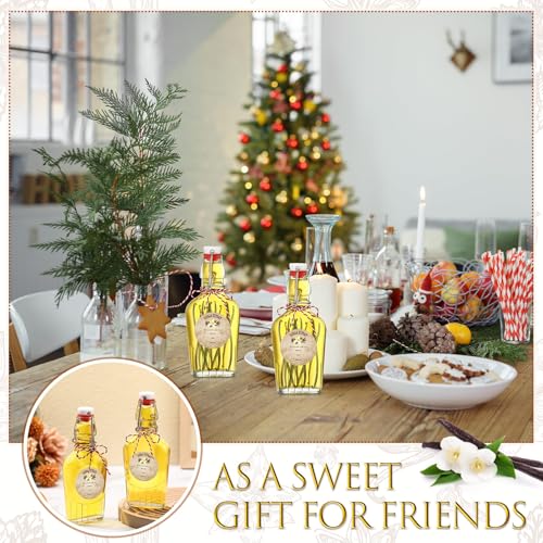 Uiifan 2 Pack 8 oz Vanilla Extract Bottles with Swing Top Flask Whiskey Pocket Glass Flask for Homemade Vanilla Extract Lemon Kombucha Water Apply Christmas Wedding Gift - color: Clear, size: 8 oz