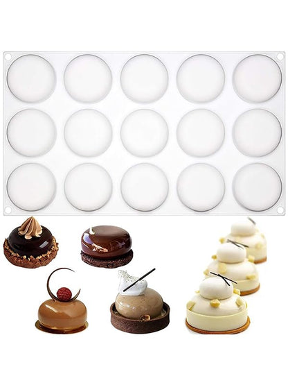 OCPO KITCHEN Stone Silicone Mold for Baking Mousse Cake, Candy, Pastry, Chocolate, Cupcake, Jelly, Cookie, Pudding, Cake Decoration Mold, 3D Stone Shape (15-Cavity) - style: Stone (15 Cavity)