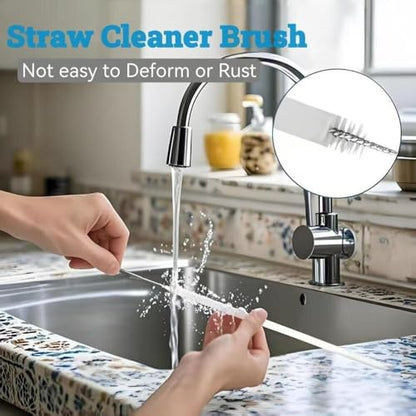 3 Pack Bottle Cleaning Brush Set with Detachable Keychain Ring, Narrow Neck & Straw Cleaner, Portable for College Dorm & Travel