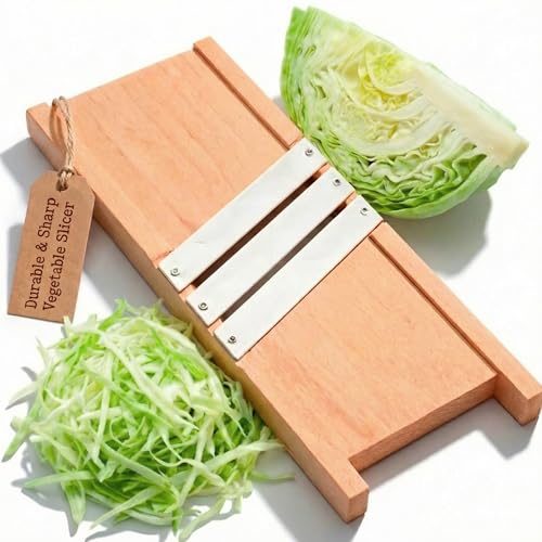 Wooden Cabbage Shredder for Coleslaw and Sauerkraut (13x5.9 in) - Cabbage Grater for Coleslaw and Sauerkraut - Slaw Slicer Cutter Maker