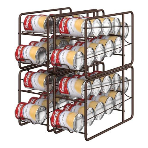 MOOACE 4 Pack Can Dispenser Rack, Stackable Can Storage Organizer Holder for Canned Food Kitchen Cabinet Pantry Countertop, Bronze - color: Bronze