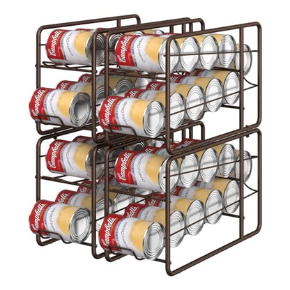 MOOACE 4 Pack Can Dispenser Rack, Stackable Can Storage Organizer Holder for Canned Food Kitchen Cabinet Pantry Countertop, Bronze - color: Bronze