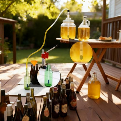 14” Auto Siphon with 12.9” Bottle Wand & 5.5FT Food-Grade Silicone, Beer Wine Siphon Racking Cane fit Liquid Transfer, Effortless Bottling Fermentation Mead HomeBrew Making