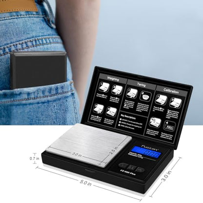 Fuzion Digital Pocket Gram Scale .01 Gram Accuracy, 500g Small Coin Scale, Jewelry Scale, Digital Gram Scales for Food, Herb, Spice - Weight Gram and Oz - color: Black, size: 500g with Tray