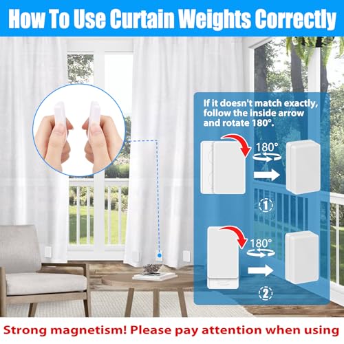 18pcs Outdoor Curtain Weights, Waterproof Magnetic Curtain Weights, Heavy Drapery Weights Bottom, Weighted Magnets for Heavy Wind, Shower Curtain, Garden Flag, Tablecloth (White, 9pairs) - color: White-18pcs