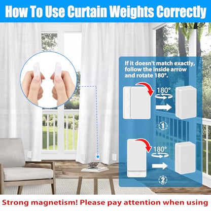 18pcs Outdoor Curtain Weights, Waterproof Magnetic Curtain Weights, Heavy Drapery Weights Bottom, Weighted Magnets for Heavy Wind, Shower Curtain, Garden Flag, Tablecloth (White, 9pairs) - color: White-18pcs