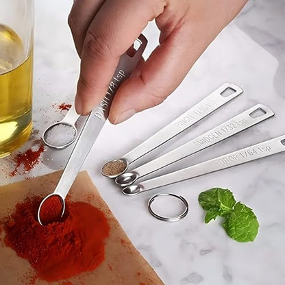 21PCS Measuring Cups and Spoons Set, Include 7 Nesting Measuring Cups, 9 Measuring Spoons and 5 Mini Spoons, Stainless Steel Metal Measuring Set, Kitchen Gadgets for Cooking & Baking - size: 21PCS Set