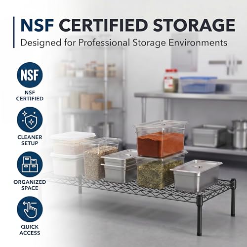 24" x 24" x 14" Black Epoxy Wire Storage Shelf, Dunnage Rack, Commercial 1 Tier Small Shelf - color: Black, size: 24"D x 24"W x 14"H