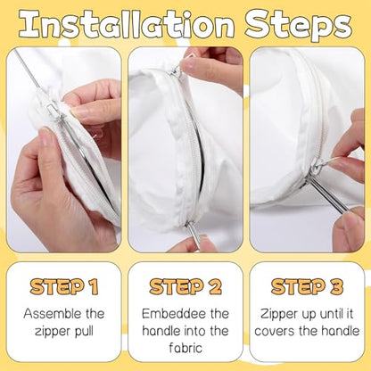 3Pcs Ultra Fine Mesh Reusable Strainer Bags with Stainless Steel Handle | Cheese Cloth Bag for Nut Milk, Juice Strainer, Fresh Cheese, Yogurt, 4.95"Wx9.6"D