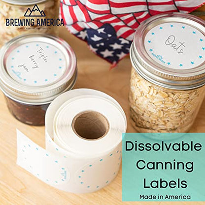 Dissolvable Food Labels for Canning, Pantry, Food Containers, and Mason Jar Food Prep Storage and Organization - Made in USA - Completely Washes Away -250 Labels - 2 Inch Round - color: Teal Round