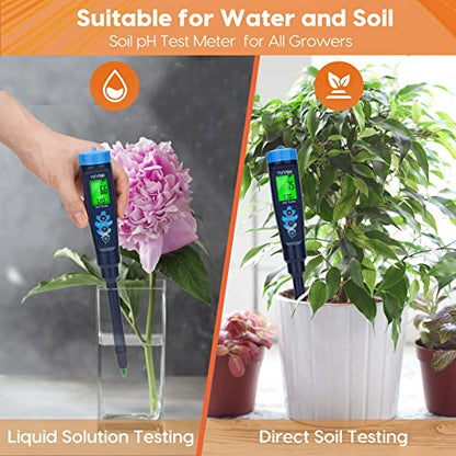 Digital pH Tester for Soil, Soil pH Test Kit for Indoor Potted Plants, Professional pH Meter for Soil and Water, Measuring Soil pH for Garden, Grass,Lawn, Greenhouse,Outdoor,Farming, Yard Use - style: Digital Soil pH Meter