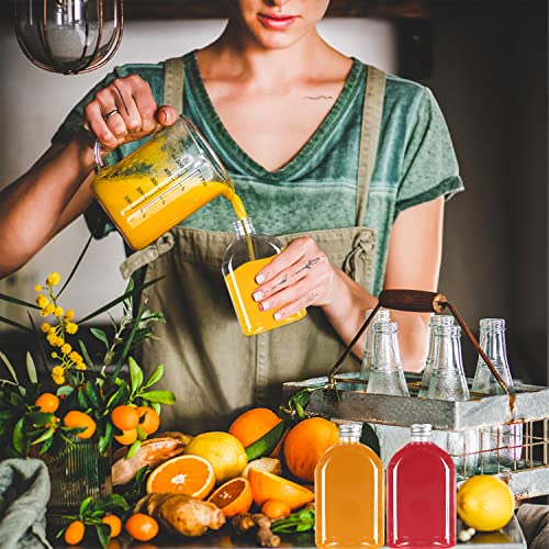 Plastic Bottles with Caps,24 Pack Clear Juice Bottles Flask Bottle Reusable Mini Beverage Container,Clear Bulk Drink Containers with Lids for Juicing, Smoothie, Drinking and Other Beverages (4 Oz)
