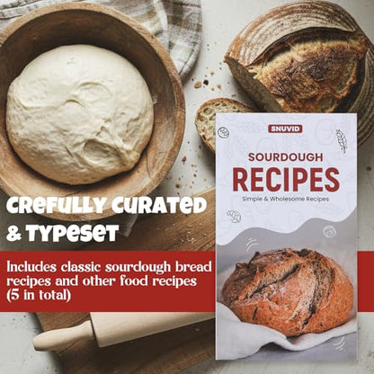 1 L (34 oz) Sourdough Starter Jar Kit, Wide Mouth Potbelly Crock - Glass Sour Dough Starter Bread Jar Set - Sourdough Baking Supplies - Sour Dough Bread Accessories Gifts for Sourdough Lovers