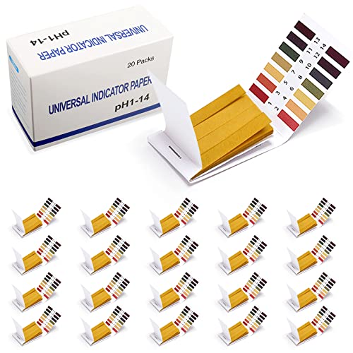pH Test Strips, 1600 Strips Full Range Soap Making Testing Strips | 1-14 Universal pH Test Paper Litmus Paper pH for Water Wine Saliva Urine Soil 20 Pack pH Strips and 6 Test Pipette Droppers