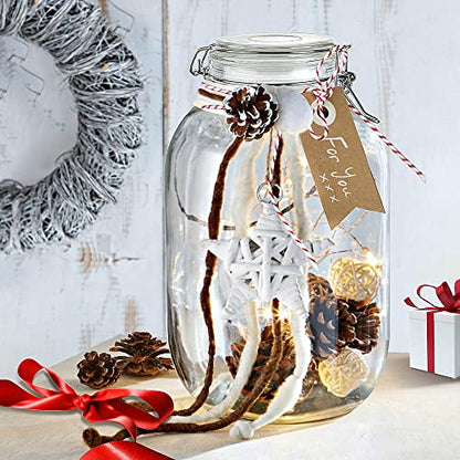 Folinstall Gallon Glass Jar with Airtight Lid - Large Mason Jar for Pickled Eggs, Kombucha, Limoncello, Sun Tea (Extra Gasket)