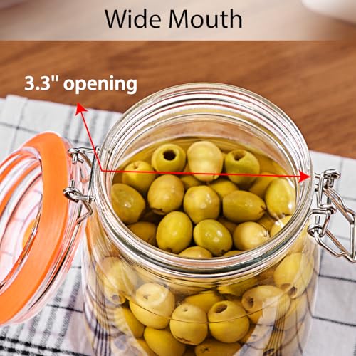 1.8L Wide Fermentation Jars with Airlocks & Glass Weights, 2-Pack | Self-Burping Airlocks Vent Gas Automatically; Glass Weights Keep Ingredients Below the Brine for More Consistent Fermentation - size: 1.8L