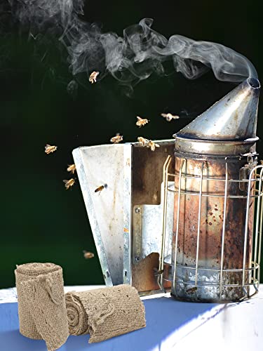 Moukeren 6 Pound Bee Smoker Fuel for Beekeeping Jute Burlap Smoker Fuel Rolls Bee Hive Smoker Fuel, Easy to Light, Burn for a Long Time, Produce Clean and Cool Smoking for Beehive Smoker